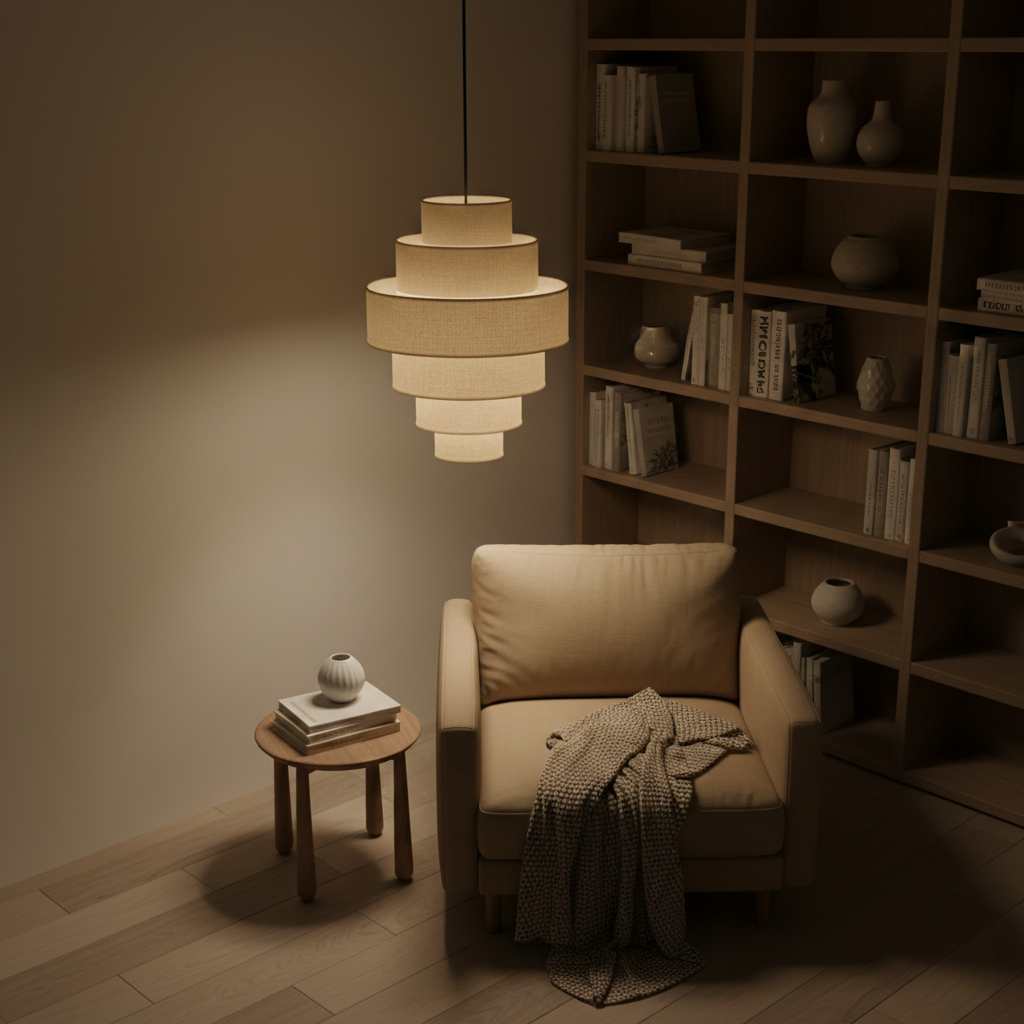 Tiered Linen Layer Pendant Light
