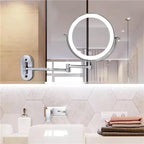 LED Magnifying Mirror – Rechargeable with 3 Light Modes & Wall Mounting