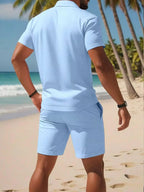 Men's Summer Polo Shirt and Shorts Set – Lightweight Two-Piece