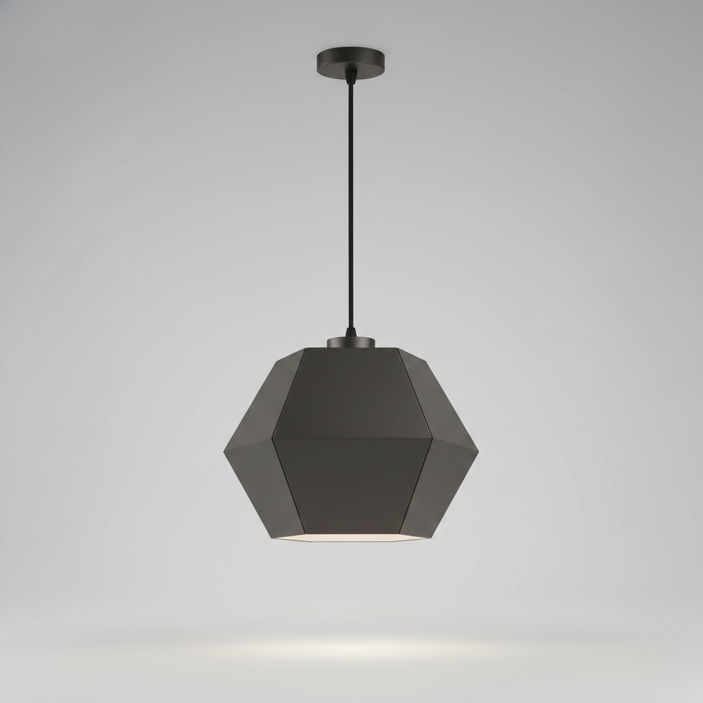 Matte Black Geometric Pendant Light