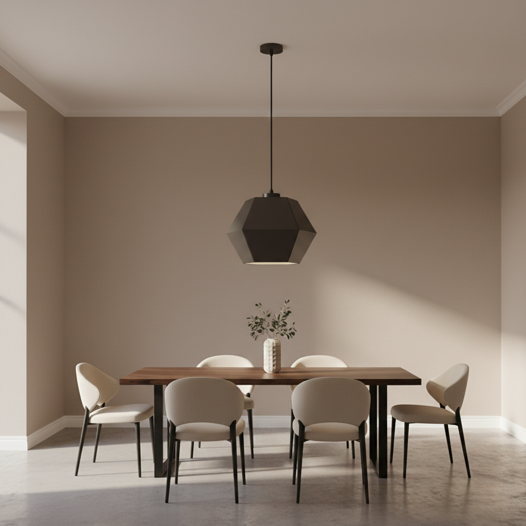 Matte Black Geometric Pendant Light