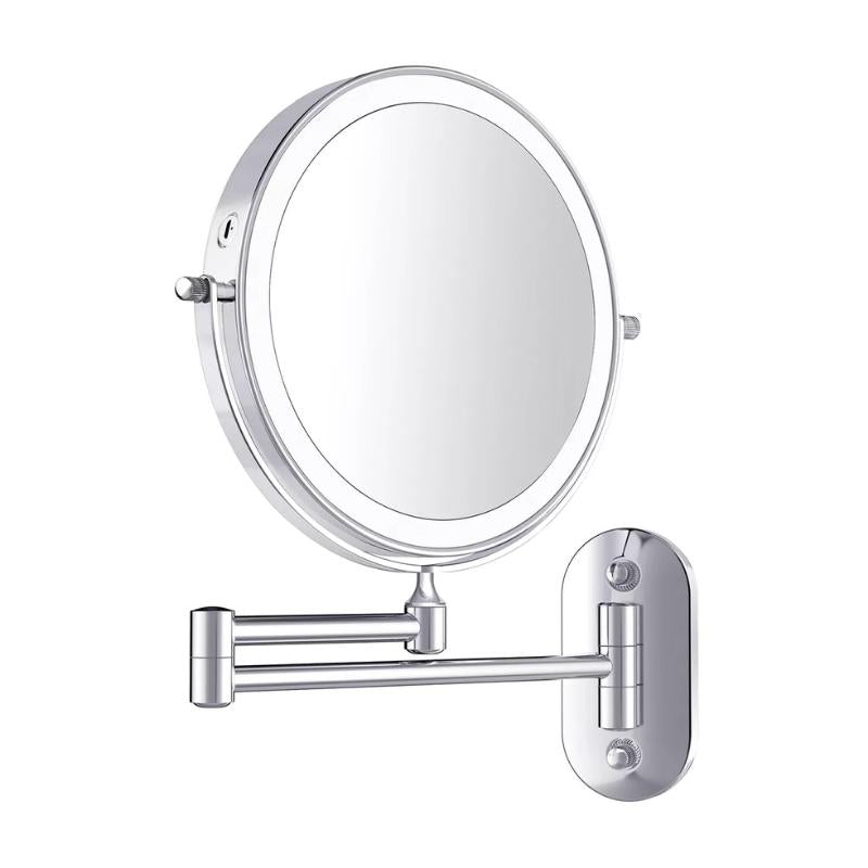 LED Magnifying Mirror – Rechargeable with 3 Light Modes & Wall Mounting