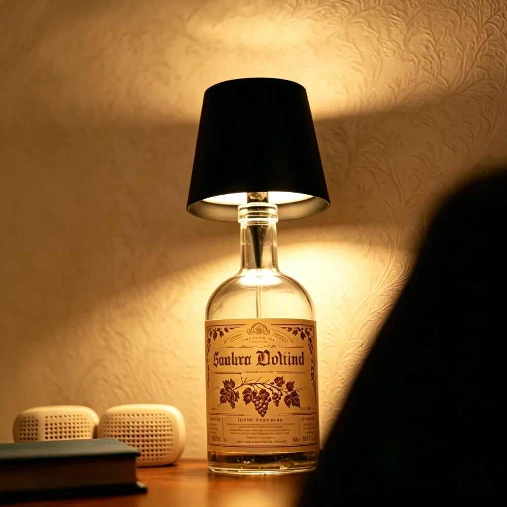 Rechargeable Bottle Lamp Topper - Cordless LED Table Light