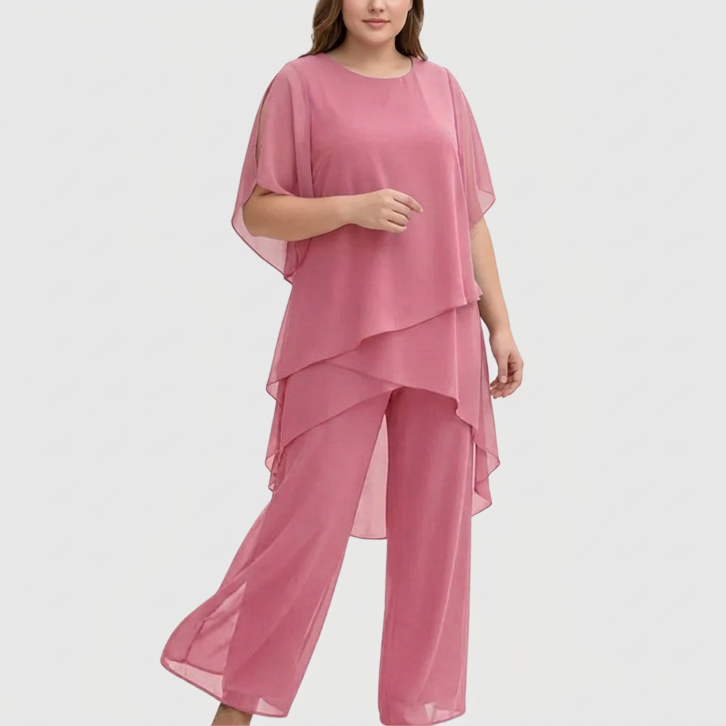 Women's Draped Top & Palazzo Trouser Suit