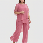 Women's Draped Top & Palazzo Trouser Suit