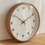 Silent Wooden Wall Clock with Quartz Movement Ø25/Ø30 cm
