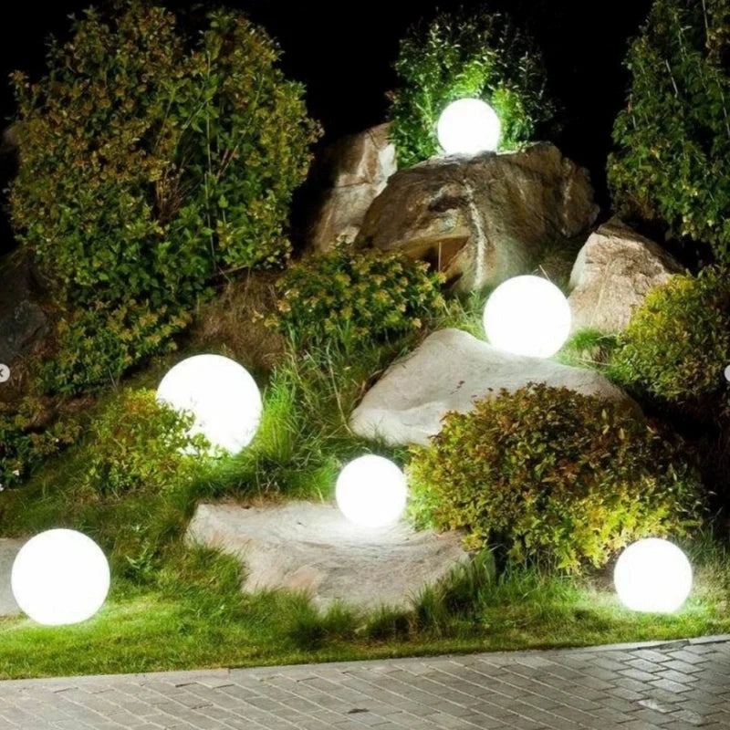 Spherical Garden Light - Rechargeable LED Ball Light with Remote, 16 Colours