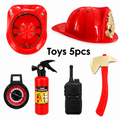 Kids firefighter cosplay costume set with helmet, product view