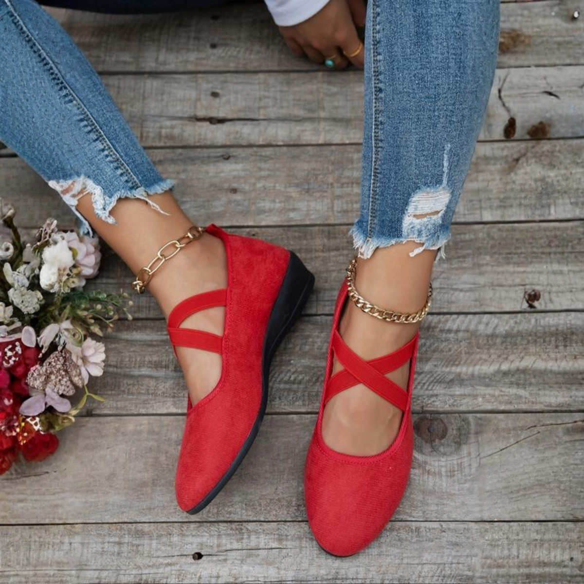 Women's Closed Toe Wedge Ballerina Flats – Comfort Fit Everyday Shoes