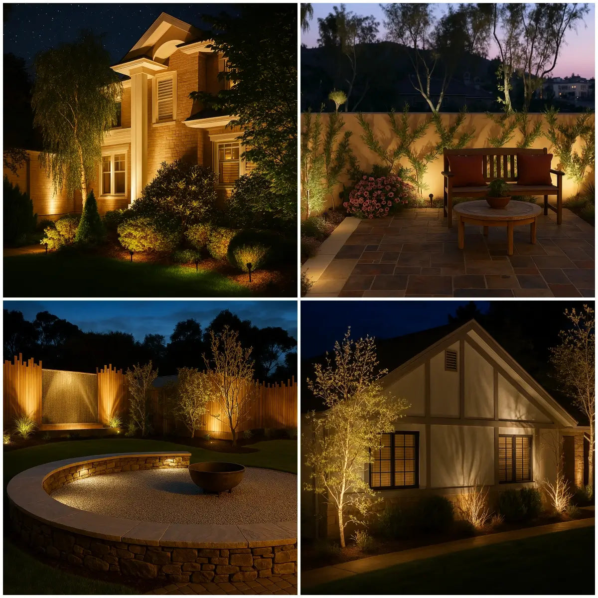 Solar Garden Spotlights with Dusk Sensor, Waterproof Outdoor Lights