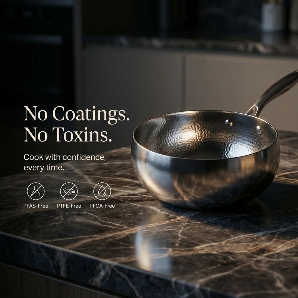 Titanium Frying Pan with Free Lid - Non-Stick Induction Cookware