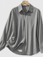 Women's Blouse with Hidden Button Placket for the Office