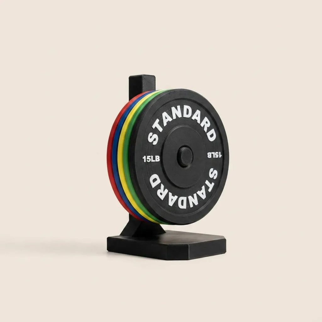 5-piece weightlifting plate drinks coasters with stand