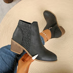 Women's Orthopaedic Boots with Wide Heel and Non-Slip Sole
