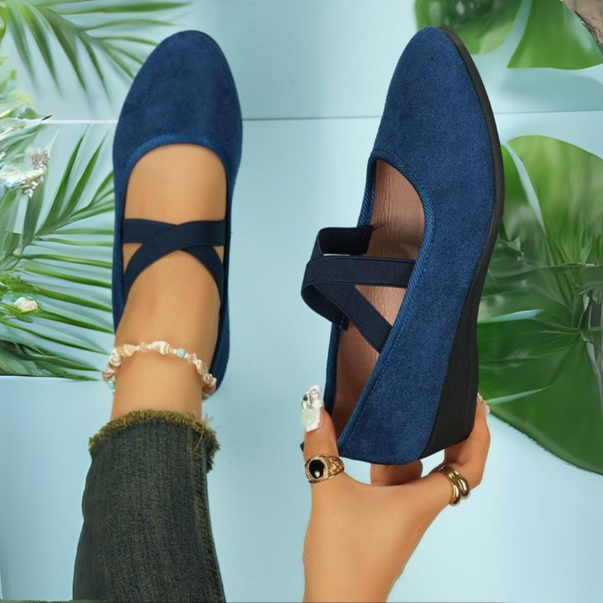 Women's Closed Toe Wedge Ballerina Flats – Comfort Fit Everyday Shoes