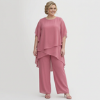 Women's Draped Top & Palazzo Trouser Suit