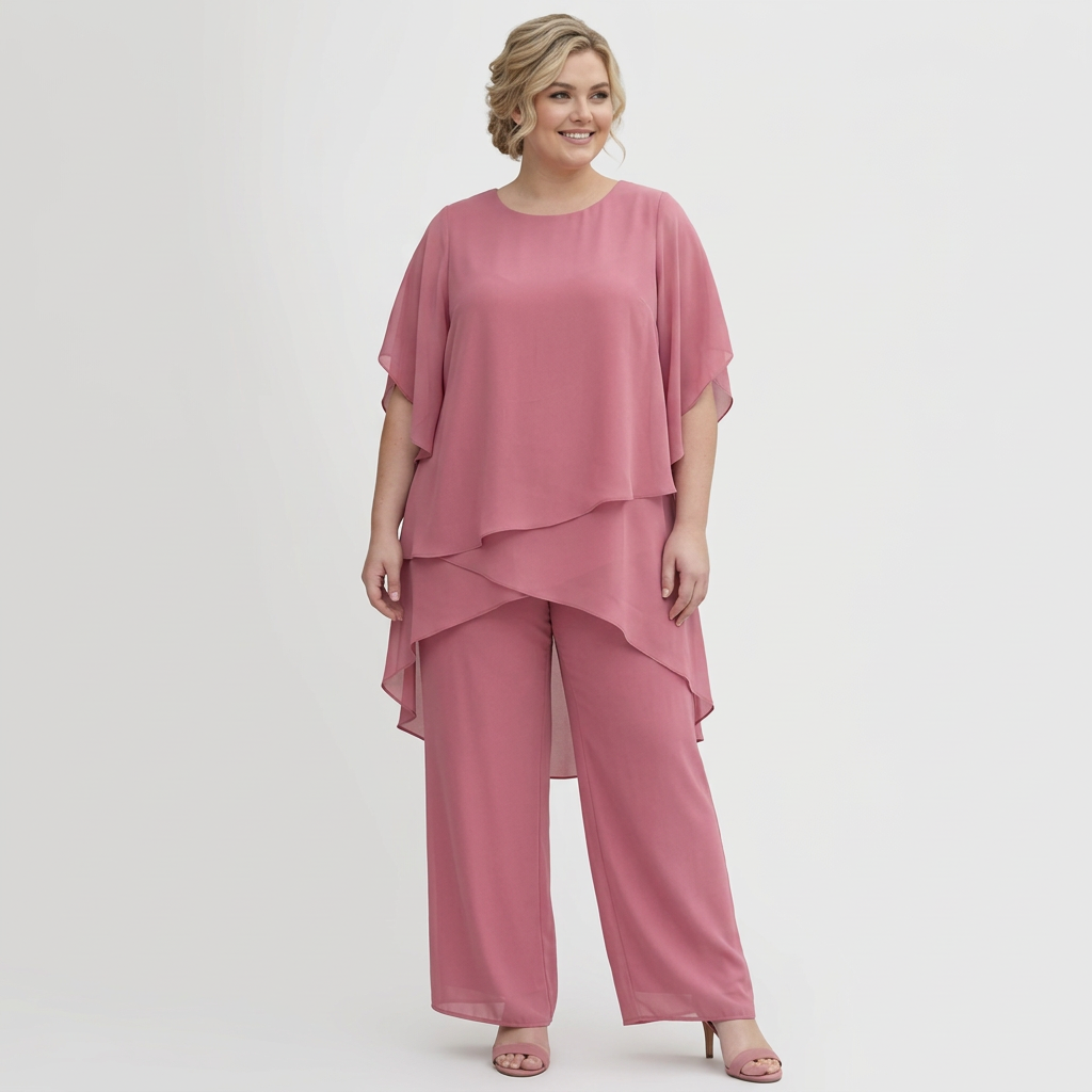 Women's Draped Top & Palazzo Trouser Suit