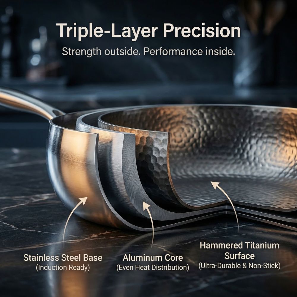 Titanium Cooking Pan with Non-Stick Surface