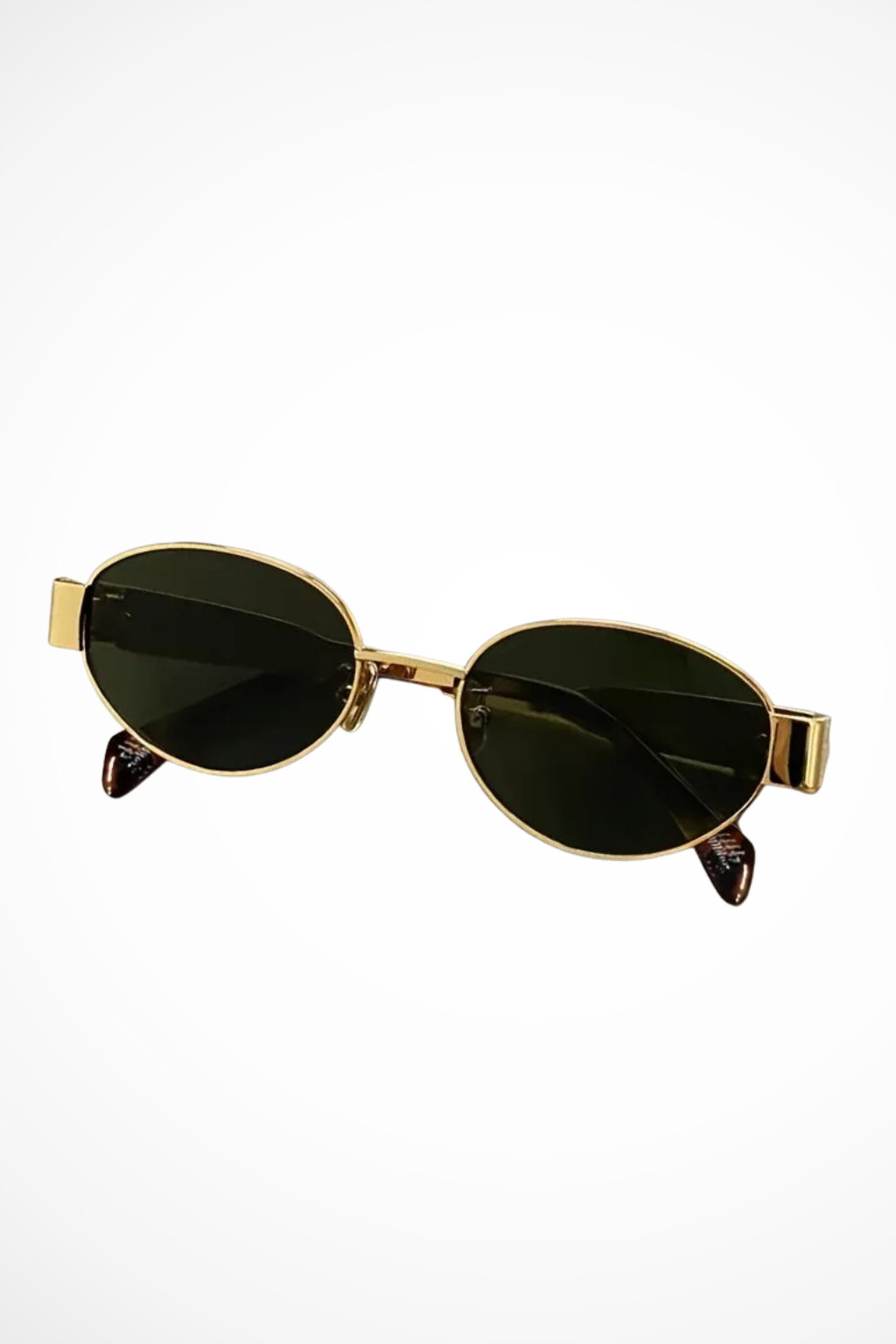 Women's Oval Metal Frame Sunglasses - Dark Tinted Lenses