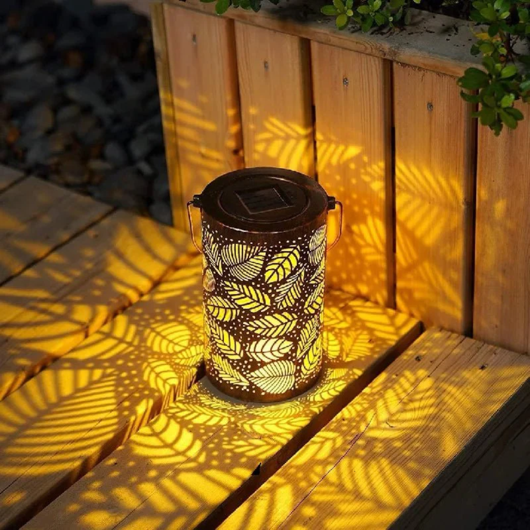 Senti - Solar Outdoor Lamp with Leaf Motif