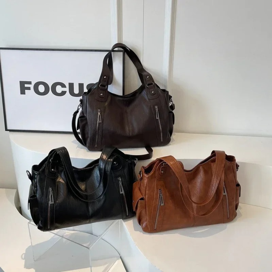 Women's Vegan Leather Shoulder Bag - Crossbody Style