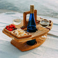 Portable Wooden Picnic Table – Compact Outdoor Wine Table for Garden & Balcony