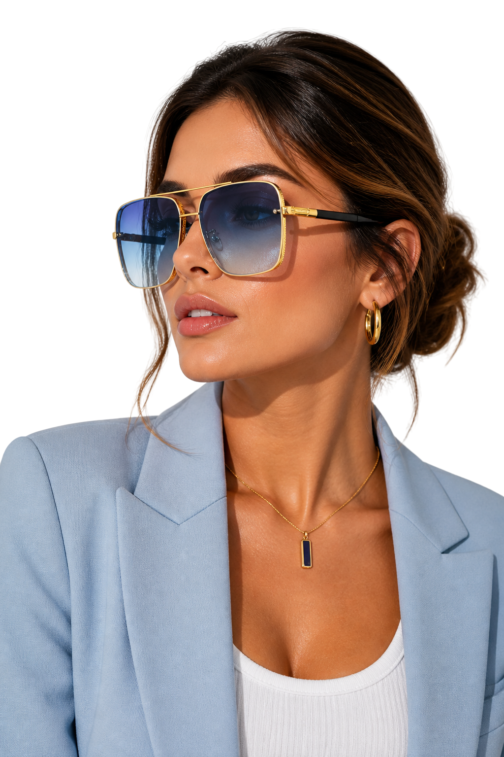 Aviator Sunglasses Gold Frame with UV400 Gradient Lens