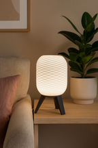 Switch Design Table Lamp with Geometric Pattern and Black Base – Modern Ambient Lighting