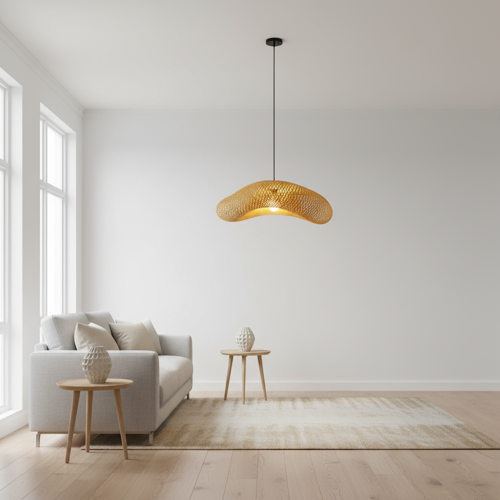 Liora Strå | Japandi Rattan Pendant Lamp Made of Handwoven Bamboo