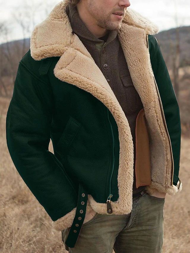Men's Fleece Jacket Casual Fit Soft Warm Zip Coat