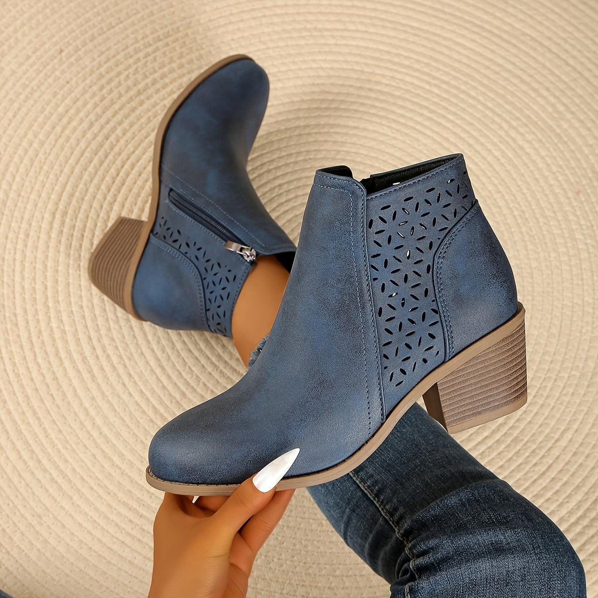 Women's Orthopaedic Boots with Wide Heel and Non-Slip Sole