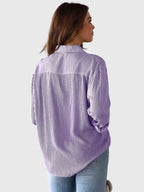 Women's Striped Tie Front Collared Shirt