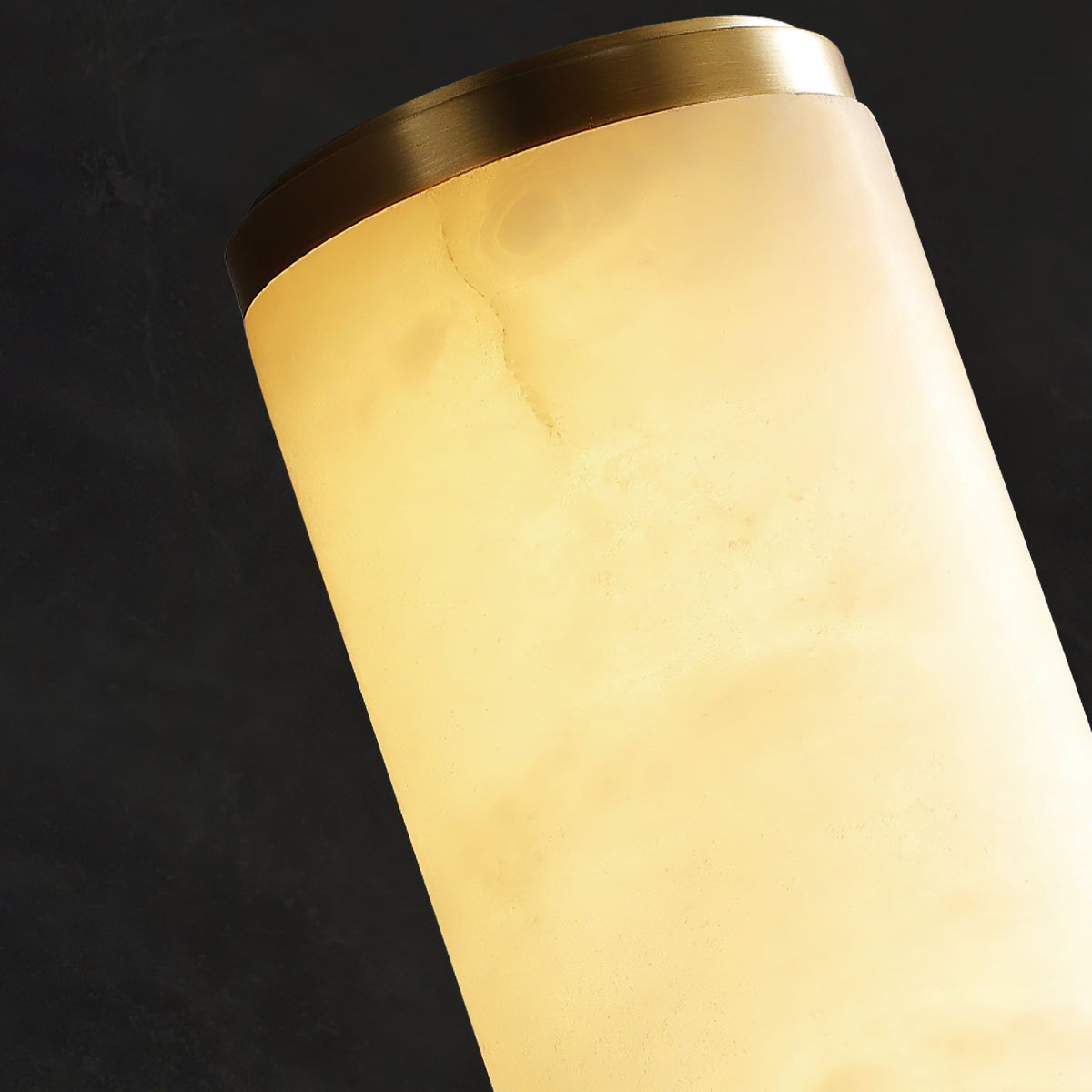 Wall Light for Living Room, Vertical Cylindrical Marble-Effect Design