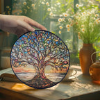 Handcrafted Stained Glass Tree of Life Sun Catcher