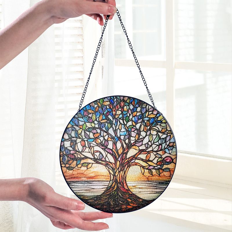 Handcrafted Stained Glass Tree of Life Sun Catcher