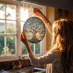 Handcrafted Stained Glass Tree of Life Sun Catcher