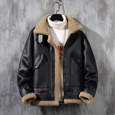 Men's Fleece-Lined Jacket with Lambswool Lining – Casual Fit