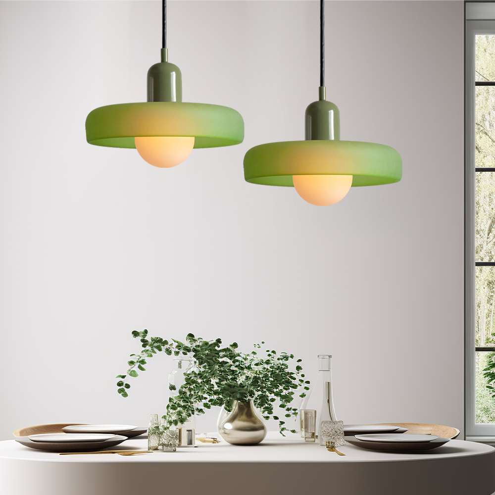 Colorful Bauhaus Pendant Light with Timeless Glass Design