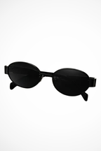 Women's Oval Metal Frame Sunglasses - Dark Tinted Lenses