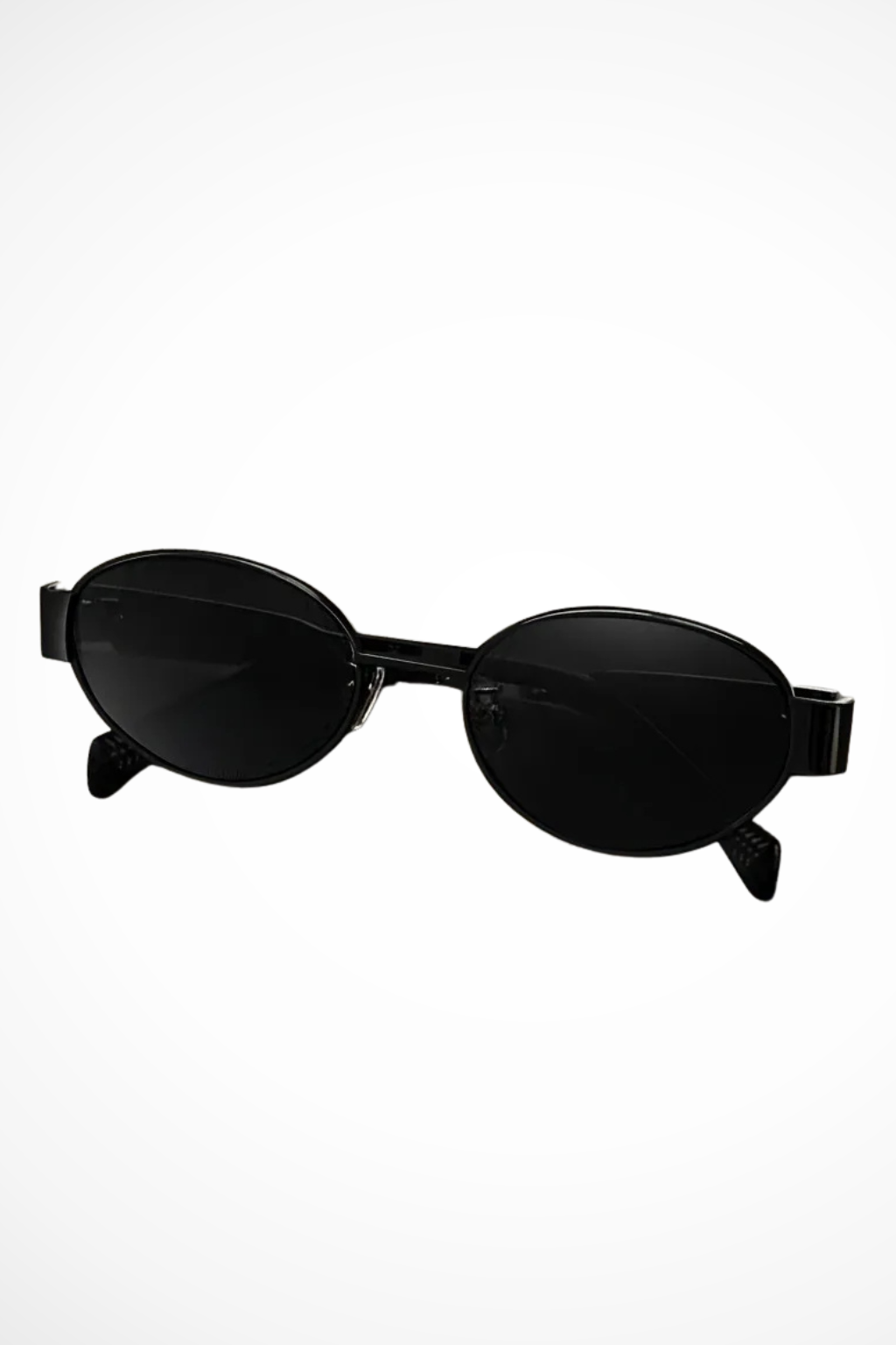Women's Oval Metal Frame Sunglasses - Dark Tinted Lenses
