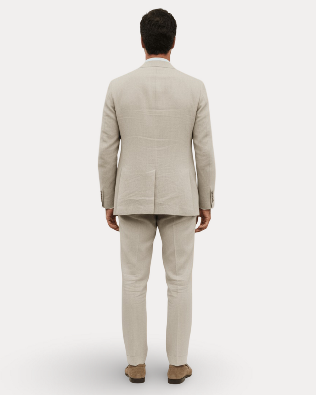 Men's Tailored Linen Suit - Breathable Wedding Suit