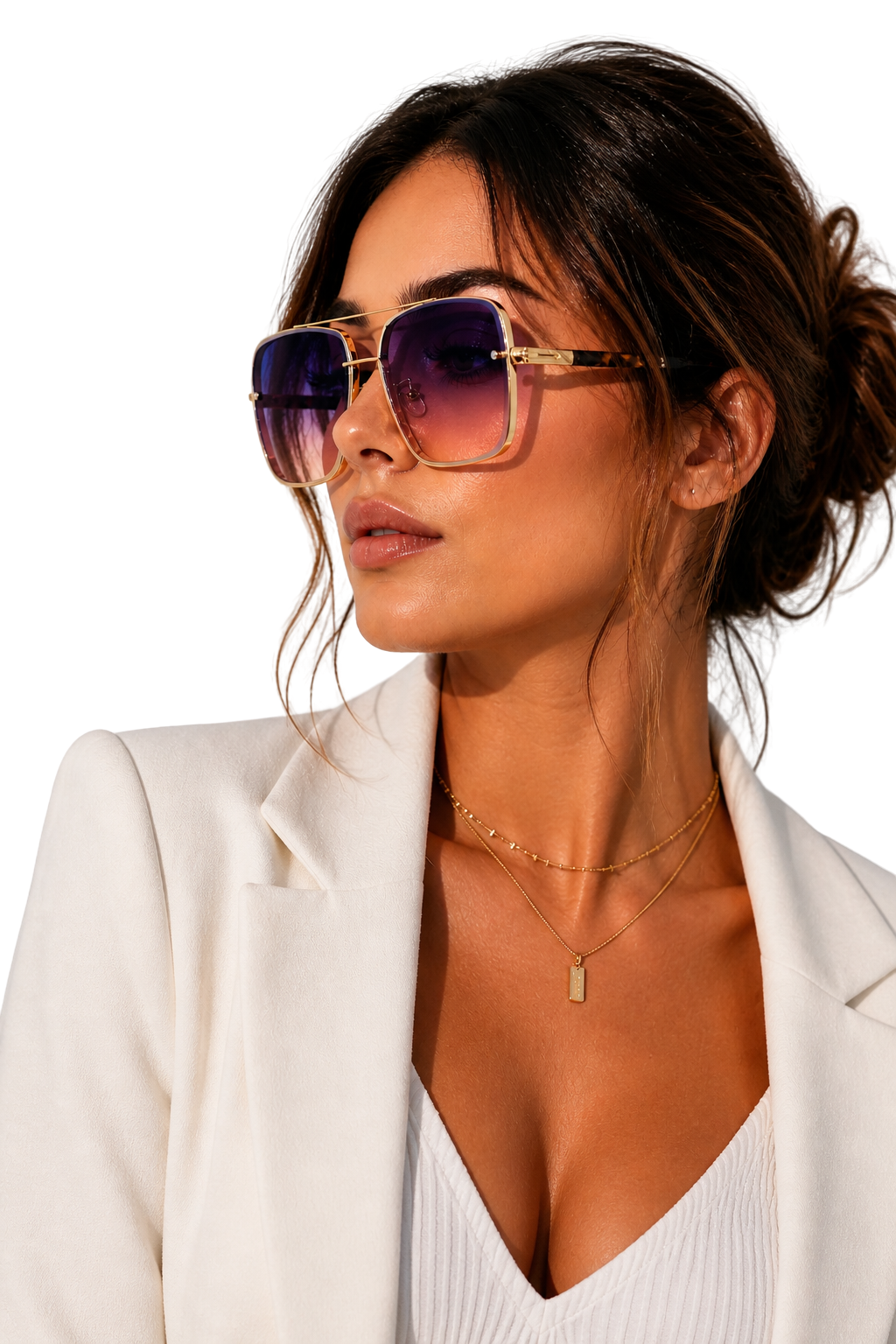 Aviator Sunglasses Gold Frame with UV400 Gradient Lens