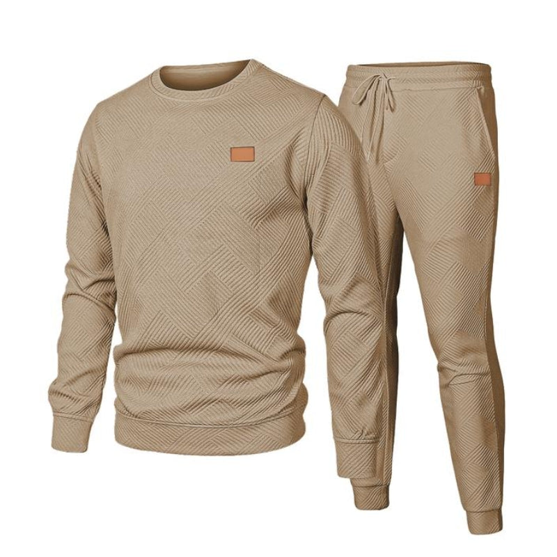Men's 2 Piece Sweatsuit Set - Textured Jacquard Tracksuit