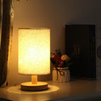 Organic Wood & Linen Lamp with Remote Control