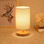 Organic Wood & Linen Lamp with Remote Control