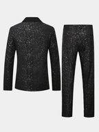 Men's Black Glitter Suit - Blazer and Trousers Set
