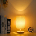 Organic Wood & Linen Lamp with Remote Control