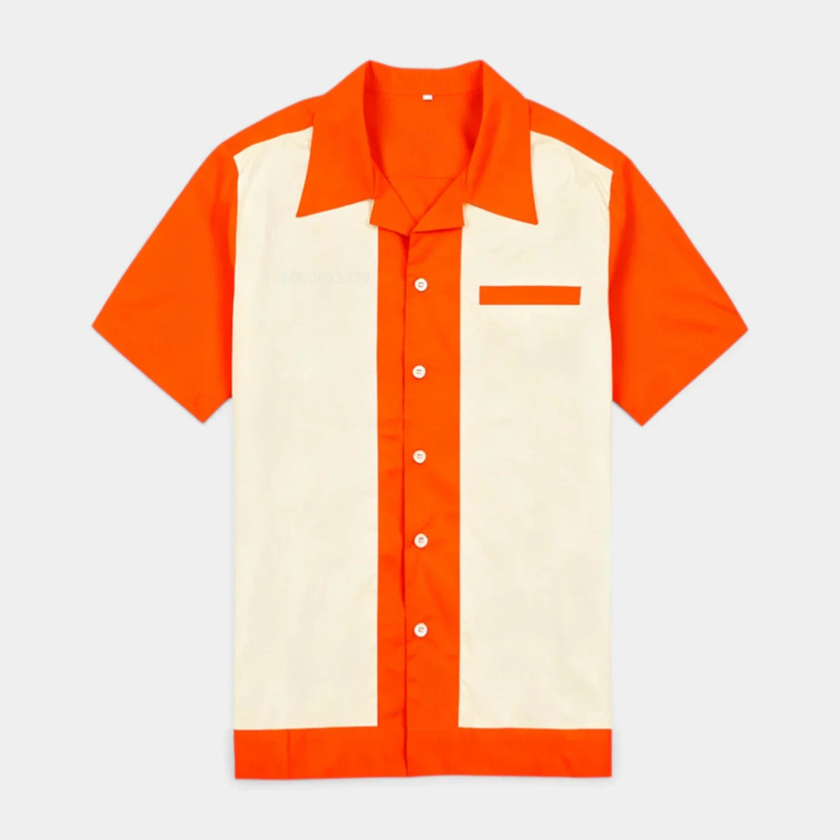 Men's Short Sleeve Shirt with Camp Collar - Button-Up Fitted Style