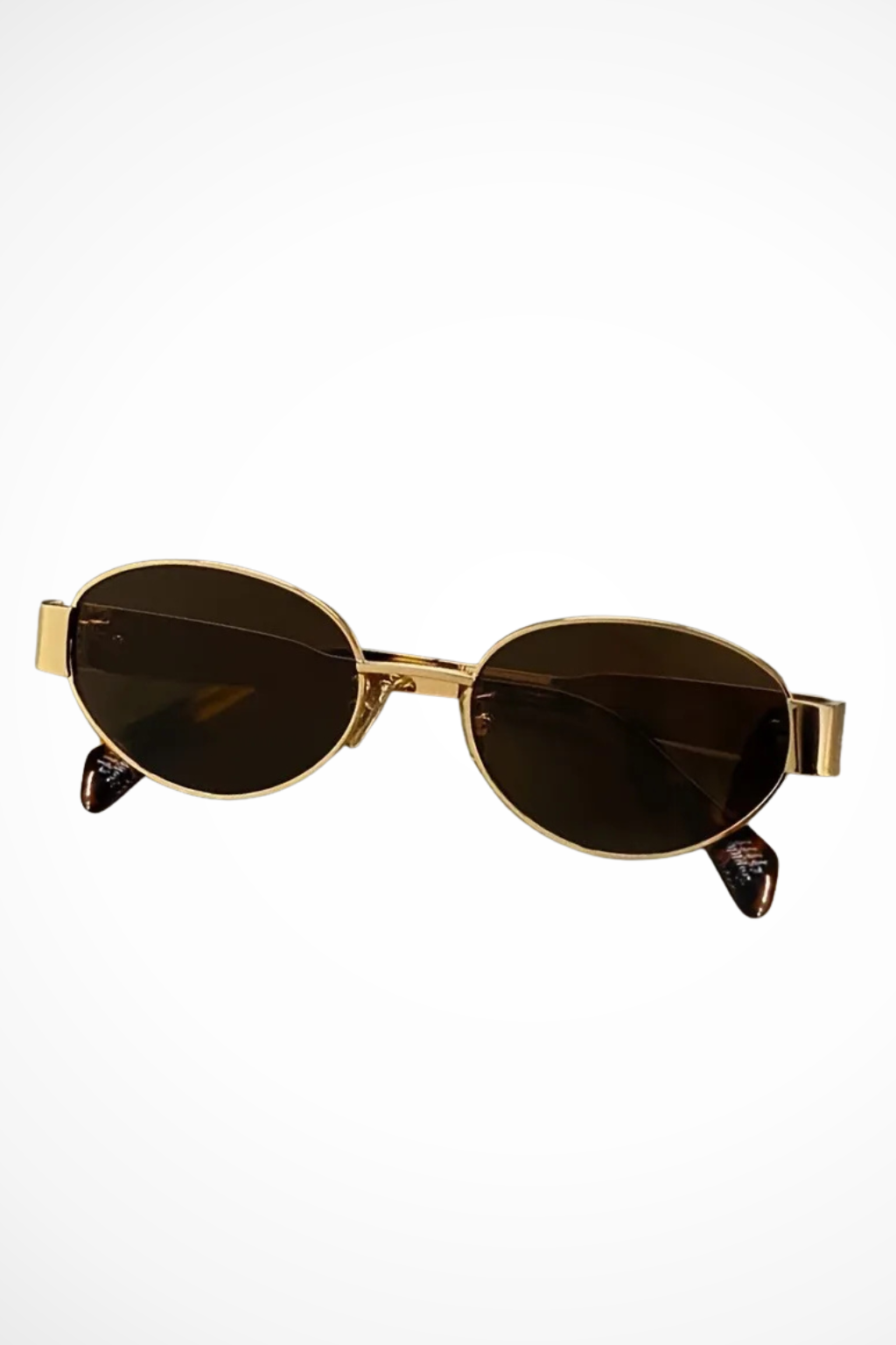 Women's Oval Metal Frame Sunglasses - Dark Tinted Lenses