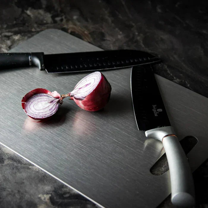 Titanium Cutting Board – Silver Antibacterial Surface, Knife-Friendly